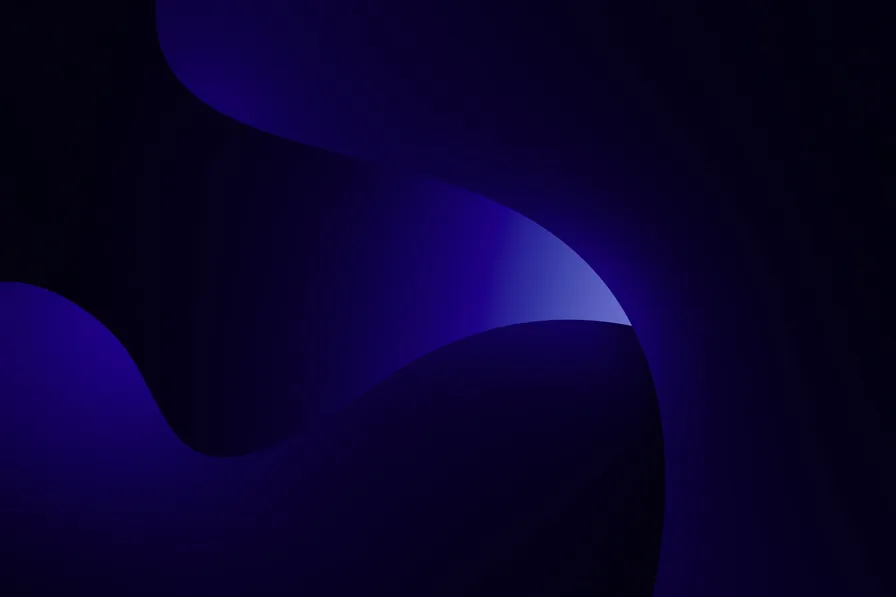 Abstract dark blue background with a soft curve of light