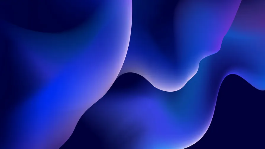 Abstract deep blue and purple flowing shapes